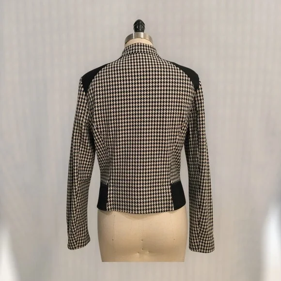 White House Black Market Women Plaid Front Zip Jacket Size 12 - Picture 4 of 12